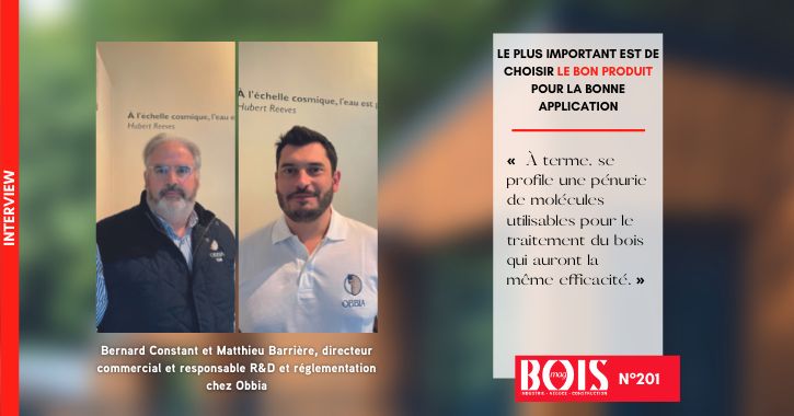 Entretien avec Bernard Constant et Matthieu Barrière, directeur commercial et responsable R&amp;D et réglementation chez #Obbia , consacré au traitement et à la finition du bois.  
"Le plus important est de choisir le bon produit pour la bonne application": boismag.com/2022/02/07/le-…