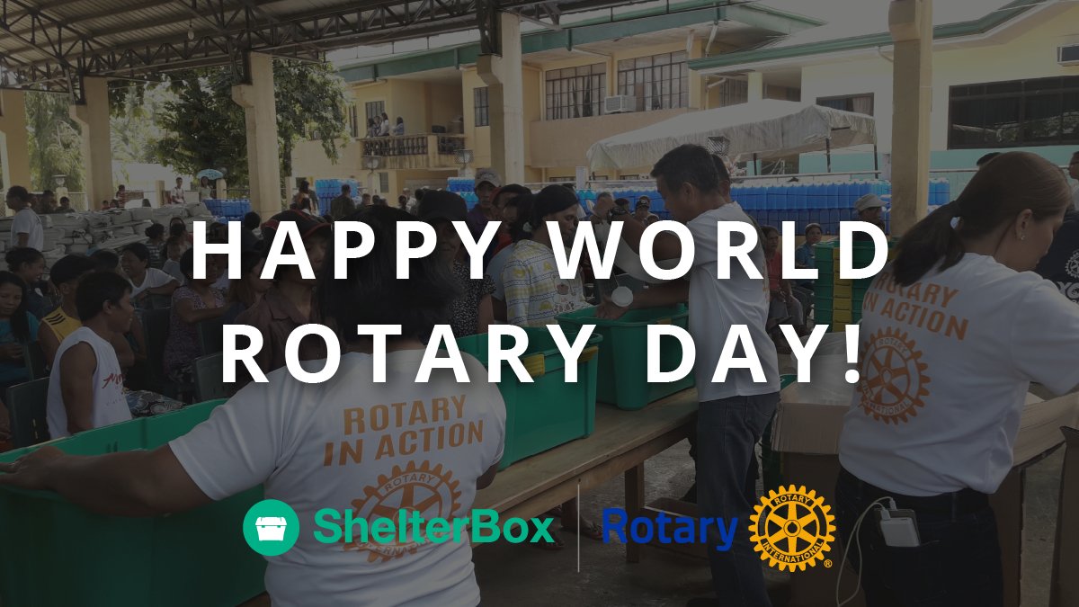 ShelterBox's tweet image. ⭐ Happy #WorldRotaryDay! For 117 years, @Rotary has bridged cultures and connected continents. By working in partnership with #Rotary, we’re supporting more communities in need of shelter after disaster🌍To celebrate, we’ll be sharing some of our favourite Rotary moments.