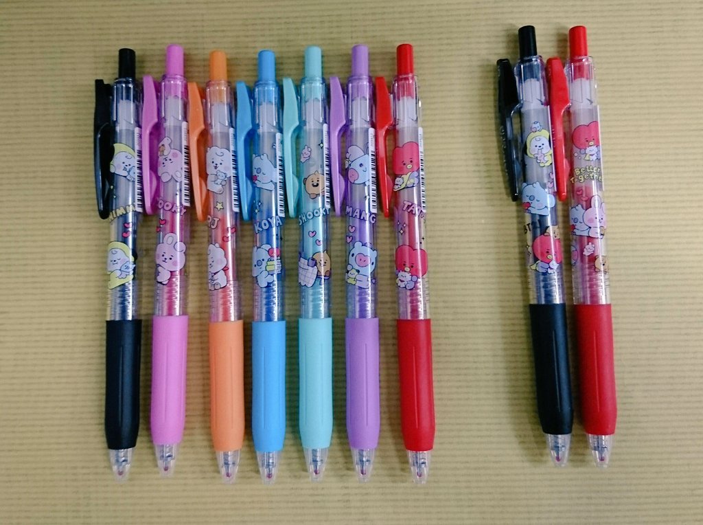 ひまわり堂 文房具店 カミオジャパン Bt21 サラサ 05 2円 キャラクターと集合柄です メンバー何人なんだろう これでそろってるのかな T Co D0lngthbbe Twitter