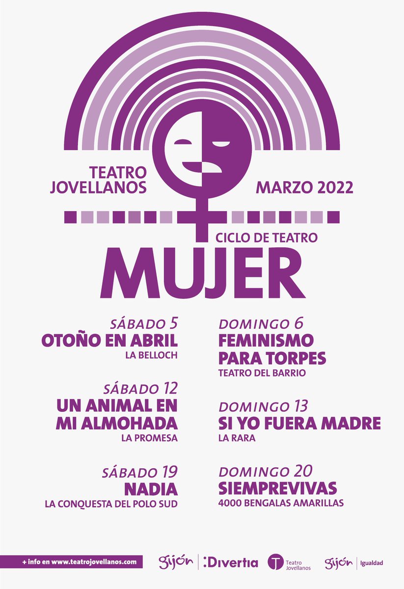 En marzo celebramos el Ciclo Teatro Mujer con seis propuestas, que arrancarán el sábado 5 de abril con "Otoño en abril", de <a href="/LaBellochteatro/">@labellochteatro</a>. ¿Conoces los espectáculos? Si eres menor de 30 años puedes comprar tu entrada con 50% de descuento con  #Descúbrelo. #teatromujer #Teatro