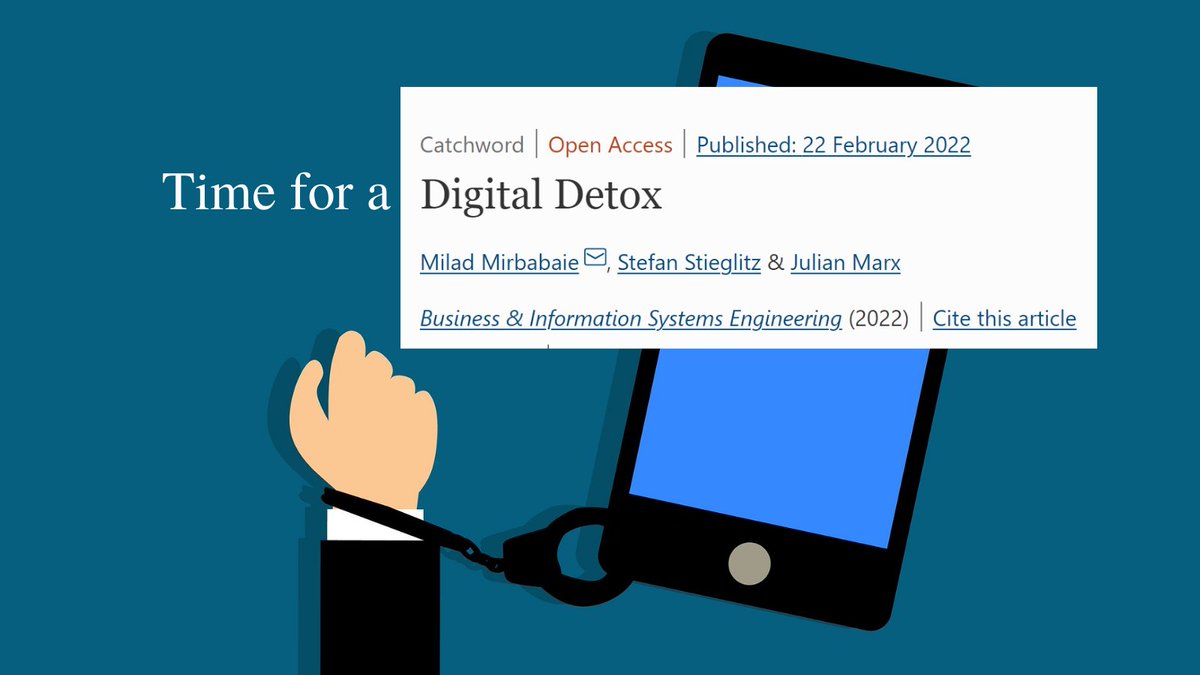 RGStieglitz's tweet photo. Do you ever feel “Zoomed-out?” Is your smartphone making you anxious?😨Then maybe it’s time for #Digital #Detox... But first, check out our conceptual take on Digital Detox in our new #openaccess article published in @bise_journal 
#catchword https://t.co/3XEvv0qDiv