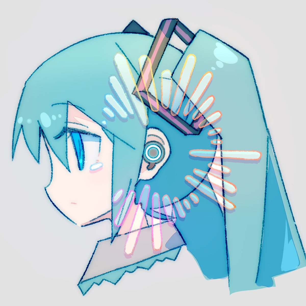初音ミク 「♬ 」|うつぼ ⊏'ꣲ'|のイラスト