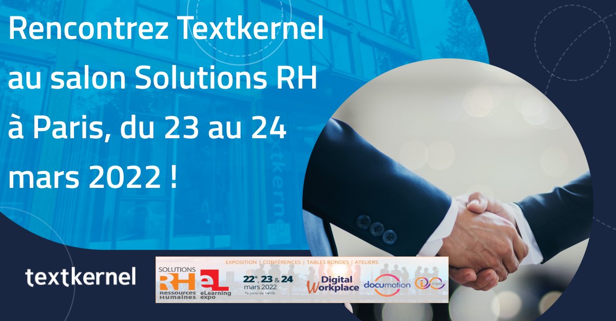jobfeednl's tweet image. Venez rencontrer les équipes de #Textkernel lors du salon #SolutionRH à Paris, du 23 au 24 mars 2022 sur le stand E01. Nous vous expliquerons comment l&apos;IA facilite la gestion des #compétences au sein des organisations. 
📆 Inscription à l&apos;atelier : hubs.ly/Q014Jmdh0