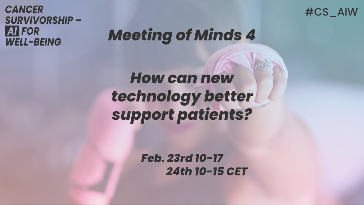The 1st Open #CS_AIW event is about to start. 

Join this interesting conversation dedicated to #cancer patients and survivors.

Join the meeting 👉bit.ly/3saylAB (password 247221)