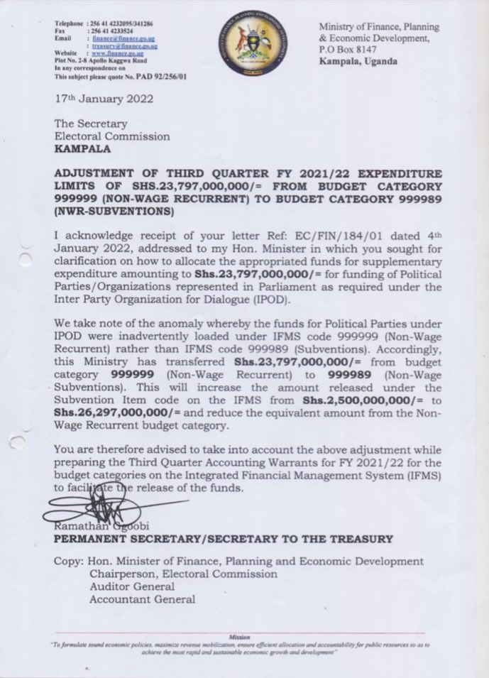 norbertmao's tweet photo. For the nth time let me say those corrupt hypocrites who denounce dialogue under ⁦@UgandaIpod⁩ know that you can’t eat your cake and have it. The documents approved by parliament are here for all to see. Just receive the money osilike… https://t.co/qhk3WZEdKi