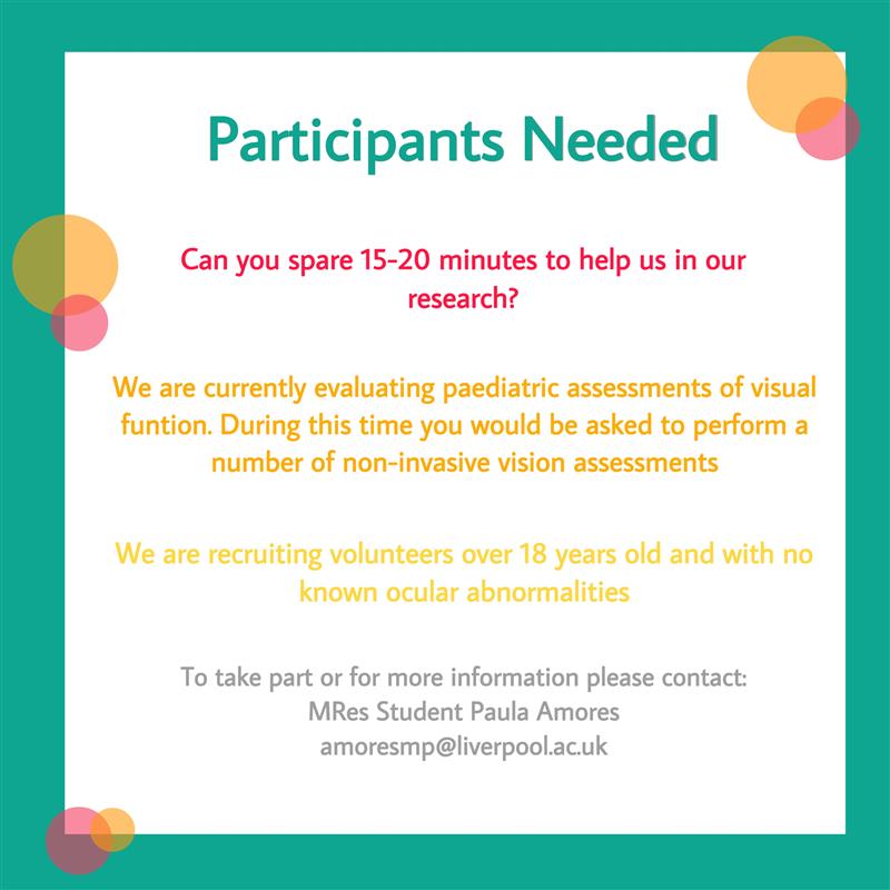 Drannaoc's tweet image. Is there anyone in Liverpool who can spare a bit of time to help with our research? Please get in touch #orthopticsresearch #contrastsensitivity @_paulaamores