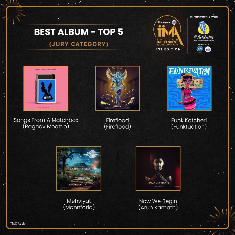 ArtistAloud (@artistaloud) on Twitter photo Presenting Best Album Nominations under Jury Category.
Let us know which album is your favourite amongst the Top 5!
<a href="/ArtistAloud/">ArtistAloud</a> <a href="/bigfmindia/">92.7 BIG FM</a> @Hungama_com
<a href="/RaghavMeattle/">Raghav Meattle</a> #FireFlood <a href="/FunkTuation_/">Funktuation</a> <a href="/Mannfarid/">Mannfarid Official</a> <a href="/itsarunhk/">Arun Kamath</a>
#artistaloud #IIMA #independentartist #independentmusic Presenting Best Album Nominations under Jury Category.
Let us know which album is your favourite amongst the Top 5!
<a href="/ArtistAloud/">ArtistAloud</a> <a href="/bigfmindia/">92.7 BIG FM</a> @Hungama_com
<a href="/RaghavMeattle/">Raghav Meattle</a> #FireFlood <a href="/FunkTuation_/">Funktuation</a> <a href="/Mannfarid/">Mannfarid Official</a> <a href="/itsarunhk/">Arun Kamath</a>
#artistaloud #IIMA #independentartist #independentmusic