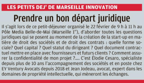 marseilleinnov's tweet photo. 🥐[#PETITDEJ] Hier matin notre 🎙️#MIpartner @VENTURY_Avocats intervenait chez @marseilleinnov pour aborder toutes les questions #juridiques qui se posent au moment de la #création de la #startup ! 🧐

Merci à Elodie Cesaro &amp; Jean Jodeau pour cette intervention 🙏 https://t.co/qbeKzhnhl4