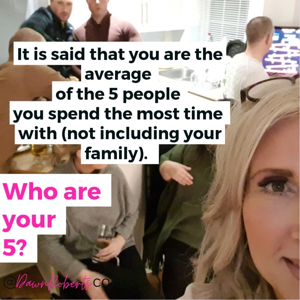Are you happy to be the average of these people? Do they have the same values as you or do you compromise your values sometimes? Do they help you to grow? Do you need a new 5? Who are your dream 5?  #dawnrobertscoach #coaching #jimrohnquotes