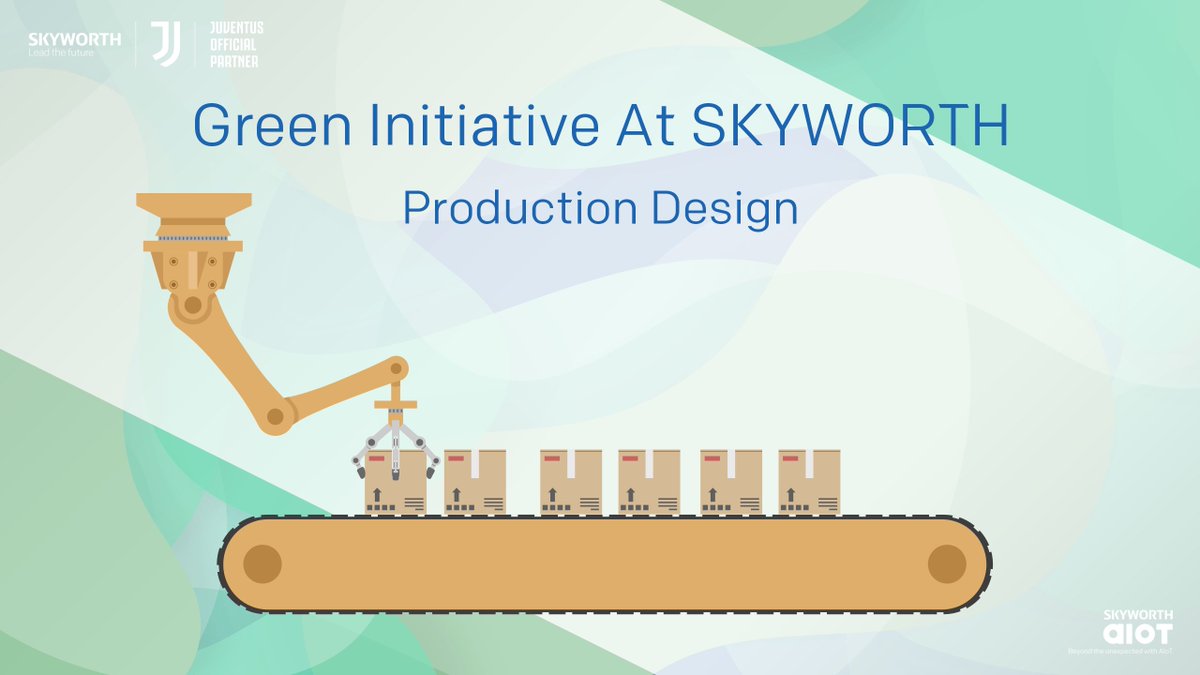 Remember the long-term green initiatives at #SKYWORTH? We'll walk you through Production Design today! We use both recycled materials and implant designs for our products – to increase mold utilization and streamline the production process through simpler design. #LeadTheFuture