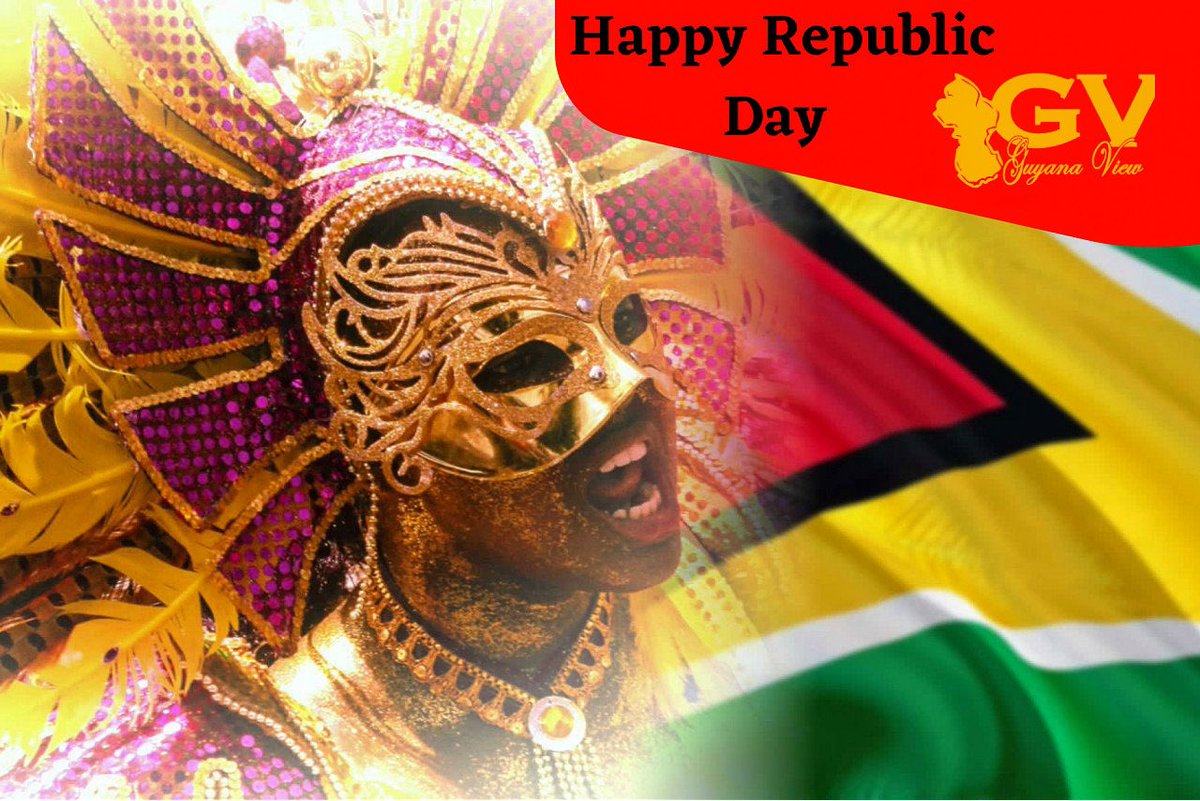 🇬🇾Happy Republic Day!
🇬🇾Republic Day is a national holiday in the Co-Operative Republic of Guyana on February 23rd. Also known as Mashramani, this holiday is the National Day of Guyana and commemorates the country becoming a republic on this day in 1970 #Guyana