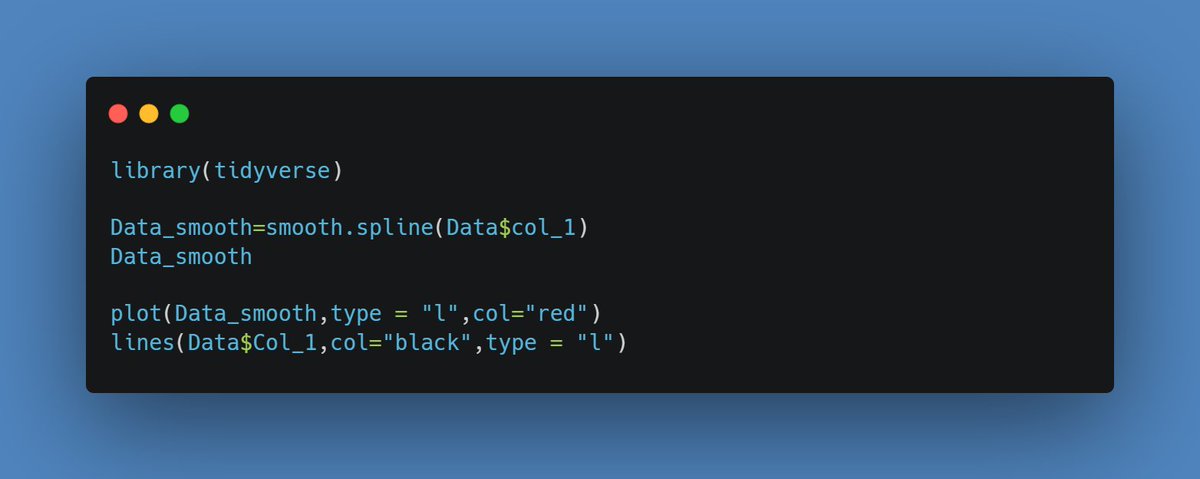 Bandara_99's tweet photo. Spline Smoothing in #R
#RStats #Math #Rstudio https://t.co/6wsz5BoXNN
