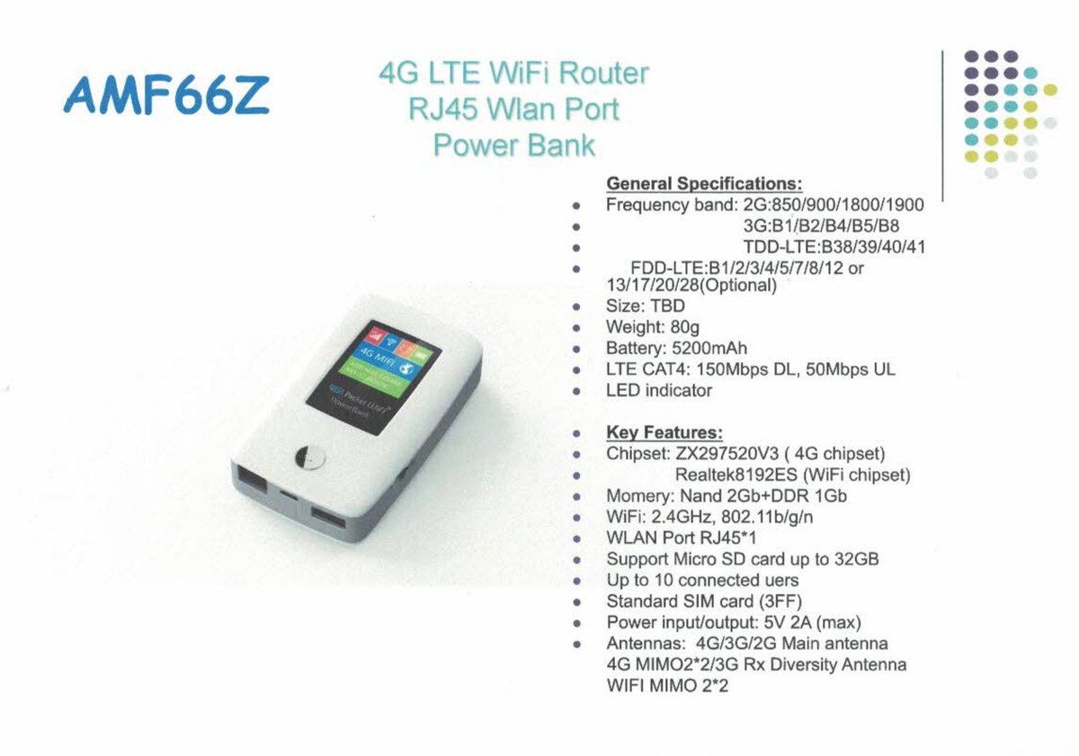台湾均皇出口产品：随身MIFI
Taiwan Sovereign export product: portable MiFi