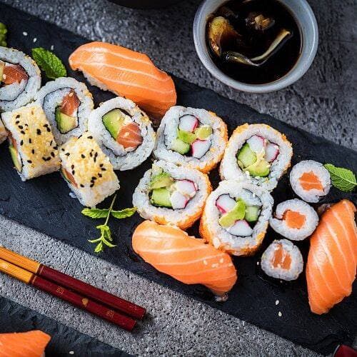PiemeProtocol's tweet photo. Sushi; a traditional Japanese dish. Made of vinegared rice, sugar, salt, with seafood e.g squid, eel, yellowtail, tuna, salmon, crabmeat, &amp; veggies. Sushi styles vary - key ingredient sushi rice. Join Pieme today and experience sushi made by someone from your neighbourhood😀😀😀 https://t.co/kPJ4YjERTz