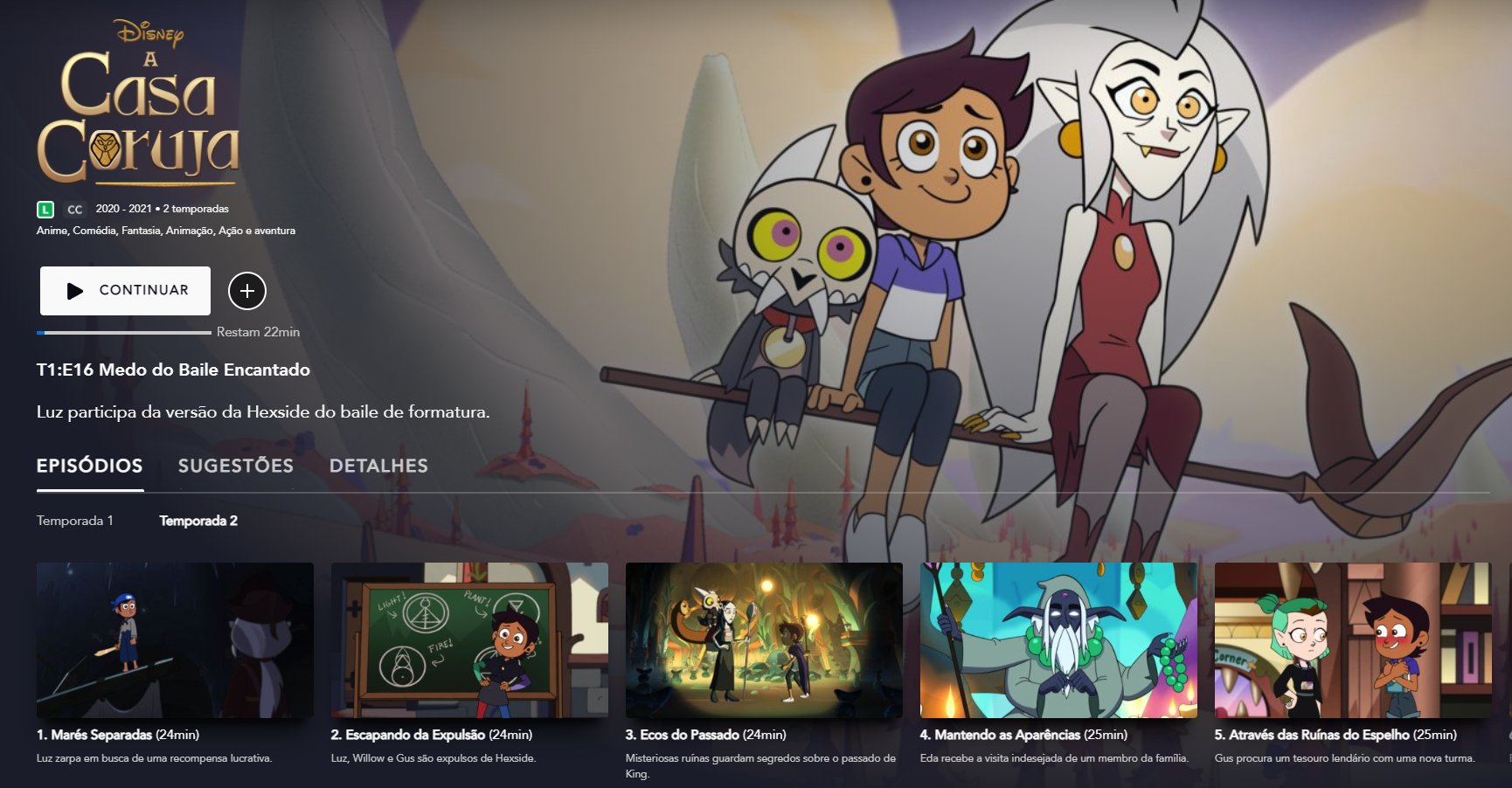 LUXIA on X: A segunda temporada de The Owl House já está disponível no Disney  Plus com legendas e dublagem em português! 🧹  / X