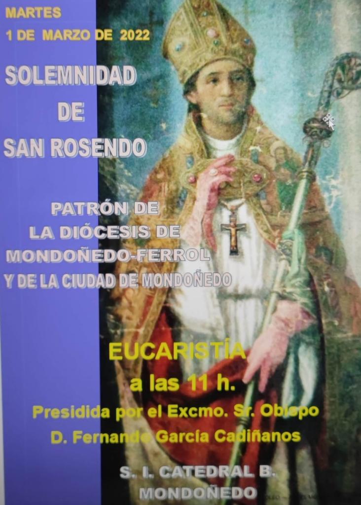 🙏🏽✨ La diócesis de @mondonedoferrol celebrará el próximo martes 1 de marzo la fiesta de su patrono #SanRosendo El obispo Fernando García presidirá la eucaristía solemne en la @catedralmondone a las 11:00 h. 🖱 bit.ly/3h78tzg