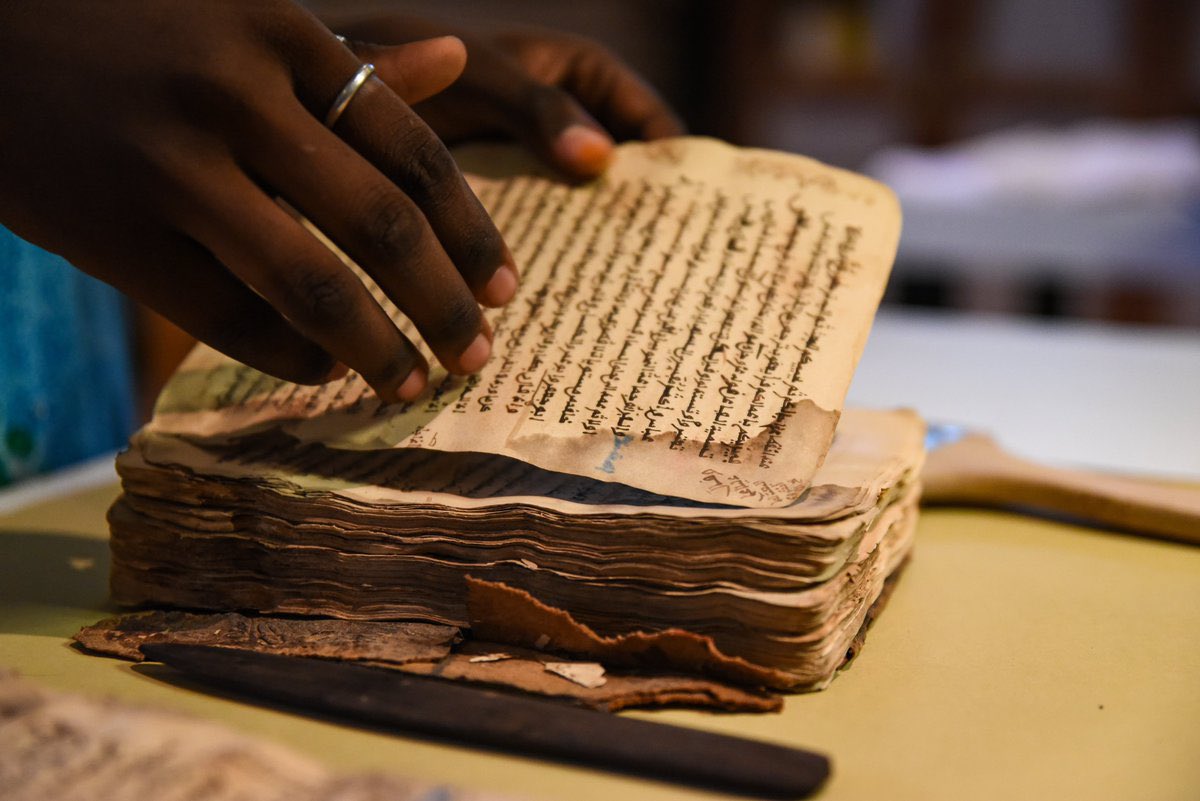 🔵 Pour la préservation des manuscrits anciens de Tombouctou multiplions les actions. 🇲🇱 
« De plus en plus, nous essayons d’impliquer les #femmes dans nos projets sur le patrimoine écrit au #Mali. Ici une étudiante du DUT sur les manuscrits à #Tombouctou. » - <a href="/ml_russo/">Maria Luisa Russo</a> #UNESCO