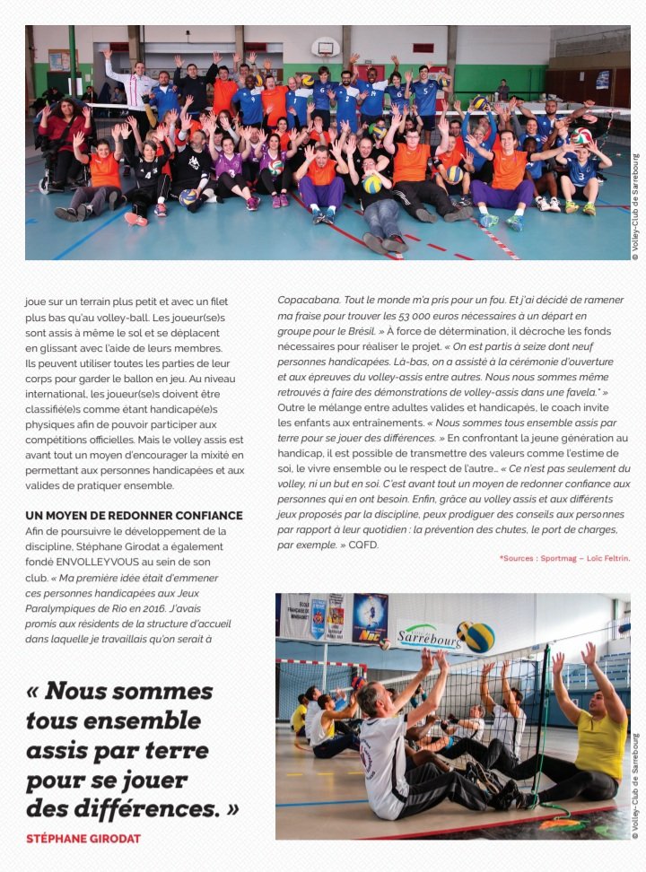 GirodatStephane's tweet photo. Mise en lumière de notre projet #ENVOLLEYVOUS dans le magazine @MoselleSport :Le #volleyassis à Sarrebourg pour se jouer des différences  😊🏐 @APELS_
 @JPAcensi
 @Zenfrin
 @Emilie_Le_Fur
 @LaurentOlmo
 @Benaggio21
 @energiedusport
 @renovonslesport
 @ONavarranne
 @SPORTMAG_fr https://t.co/uBY3hWvq9G