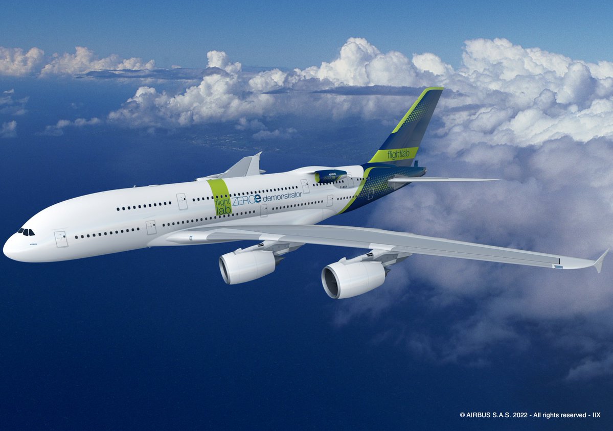 PiotrBozyk's tweet photo. #Airbus i #CFM przetestują silnik na ciekły wodór zamontowany na kadłubie testowego #A380 / @Airbus and @CFM_engines to test liquid-hydrogen engine mounted on A380 fuselage👉https://t.co/CEEW5IQjvU #hydrogen #wodór #hydrogeneconomy #ZEROe #flightlab #AirbusA380 #aviation #Ecology https://t.co/WtR0rclcKB