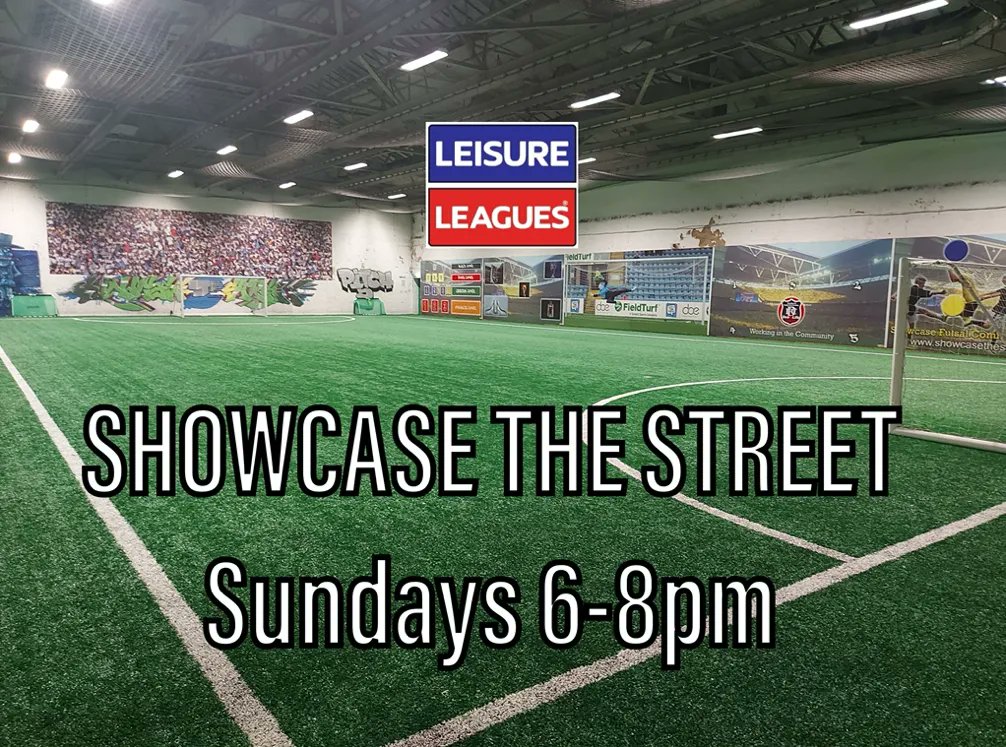 ▪️Location:Showcase the Street, DD4 7QR
▪️Date &amp; time:Sundays 6-8pm, starting 20/03/2022
▪️The League:Indoor 8 teams, 5-a-side football league with weekly and end of season awards and prizes 
Email: ryantaylor@leisureleagues.net or FB: buff.ly/3scf3eu for more info!