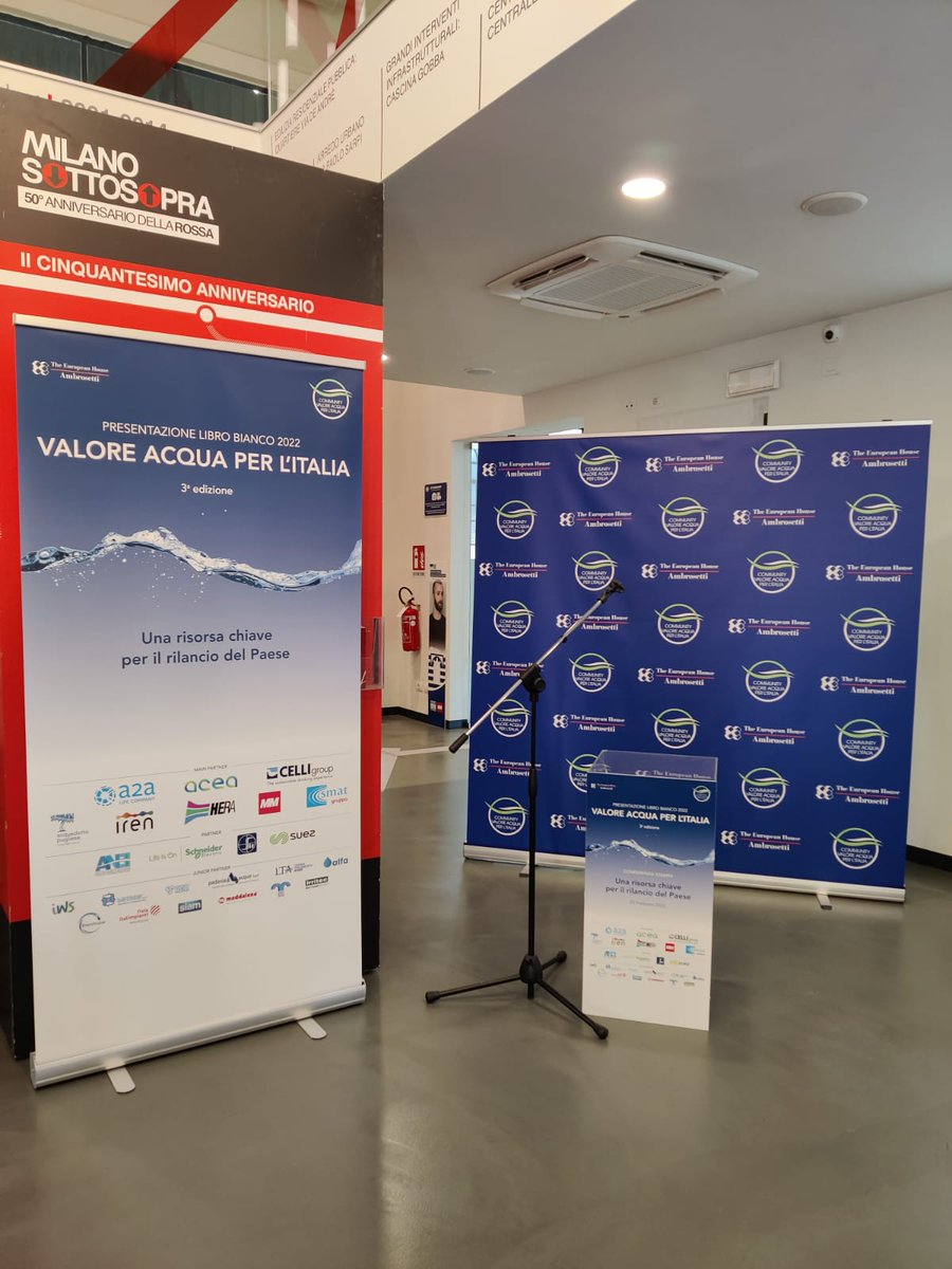 Ambrosetti_'s tweet photo. Tutto pronto per la conferenza stampa della nostra Community #ValoreAcqua "Gli Italiani e l'Acqua" alla Centrale dell'Acqua di Milano https://t.co/tvxDm9X6DX