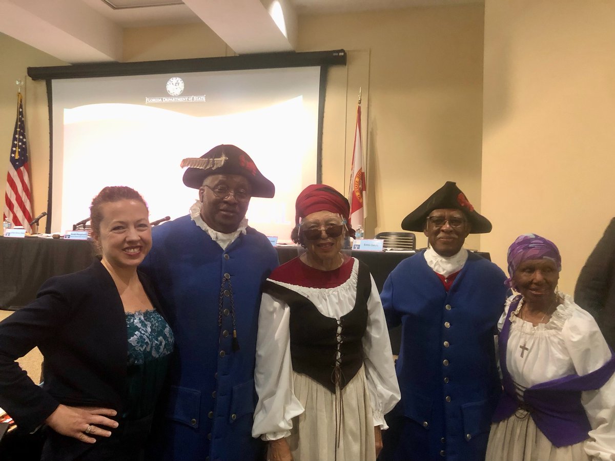 FloridaTrustHP's tweet photo. ICYMI, we were joined at the African-American Cultural &amp; Historical Grant Panel meeting by advocates from Fort Mose in support of their grant by the Florida State Parks Foundation-- seen here in historical apparel! https://t.co/Q08MyigZVw