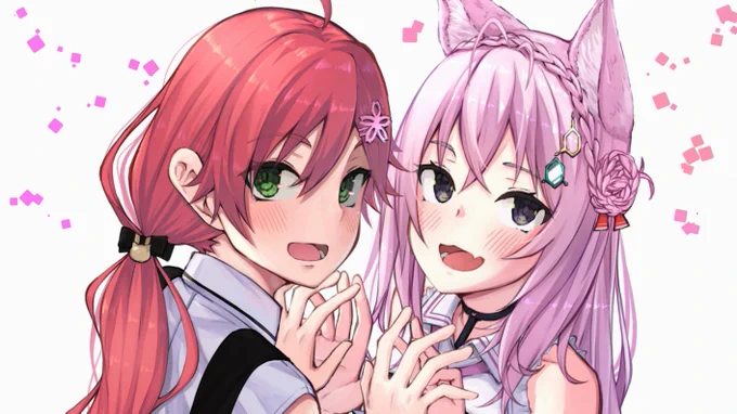 #hololive #さくらみこ #博衣こより #miko_Art #こよりすけっち 
さくらみこさんと博衣こよりさんを描きました。 