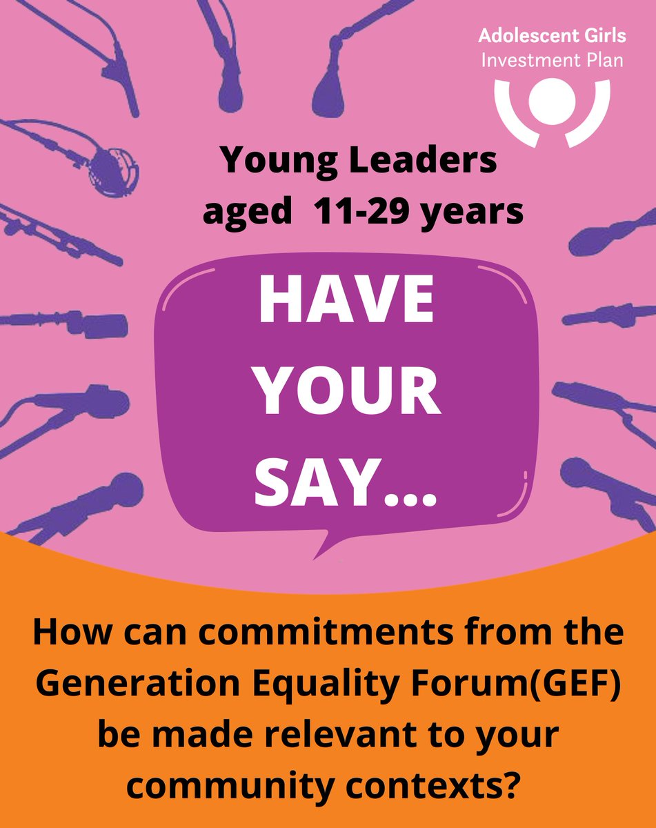 Are you aged 11-29?

Do you know about the commitments made at the #GenerationEqualityForum held in 2021, to kick-start a 5-year journey to accelerate ambitious action &amp; implementation on #genderequality? 

Click here: lnkd.in/ddjrNExP to share your thoughts &amp; learn more.
