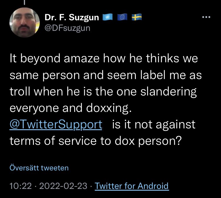 fransfleischer's tweet photo. #mewas favorittroll försöker nu pĂ„stĂ„ att han utsatts för âslanderâ och vill fĂ„ hjĂ€lp av Twitter.
BetĂ€nk att detta konto följs av hela haveristsfĂ€ren, inklusive lĂ€kare, akademiker och pĂ„stĂ„dda âmĂ€nniskorĂ€ttsaktivisterâ. https://t.co/3Gu9UknWIg