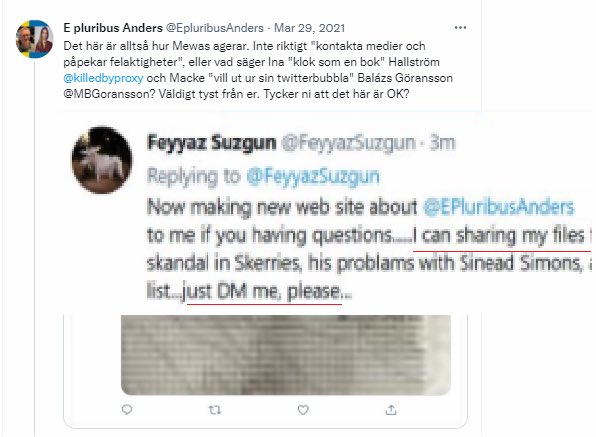 fransfleischer's tweet photo. #mewas favorittroll försöker nu pĂ„stĂ„ att han utsatts för âslanderâ och vill fĂ„ hjĂ€lp av Twitter.
BetĂ€nk att detta konto följs av hela haveristsfĂ€ren, inklusive lĂ€kare, akademiker och pĂ„stĂ„dda âmĂ€nniskorĂ€ttsaktivisterâ. https://t.co/3Gu9UknWIg