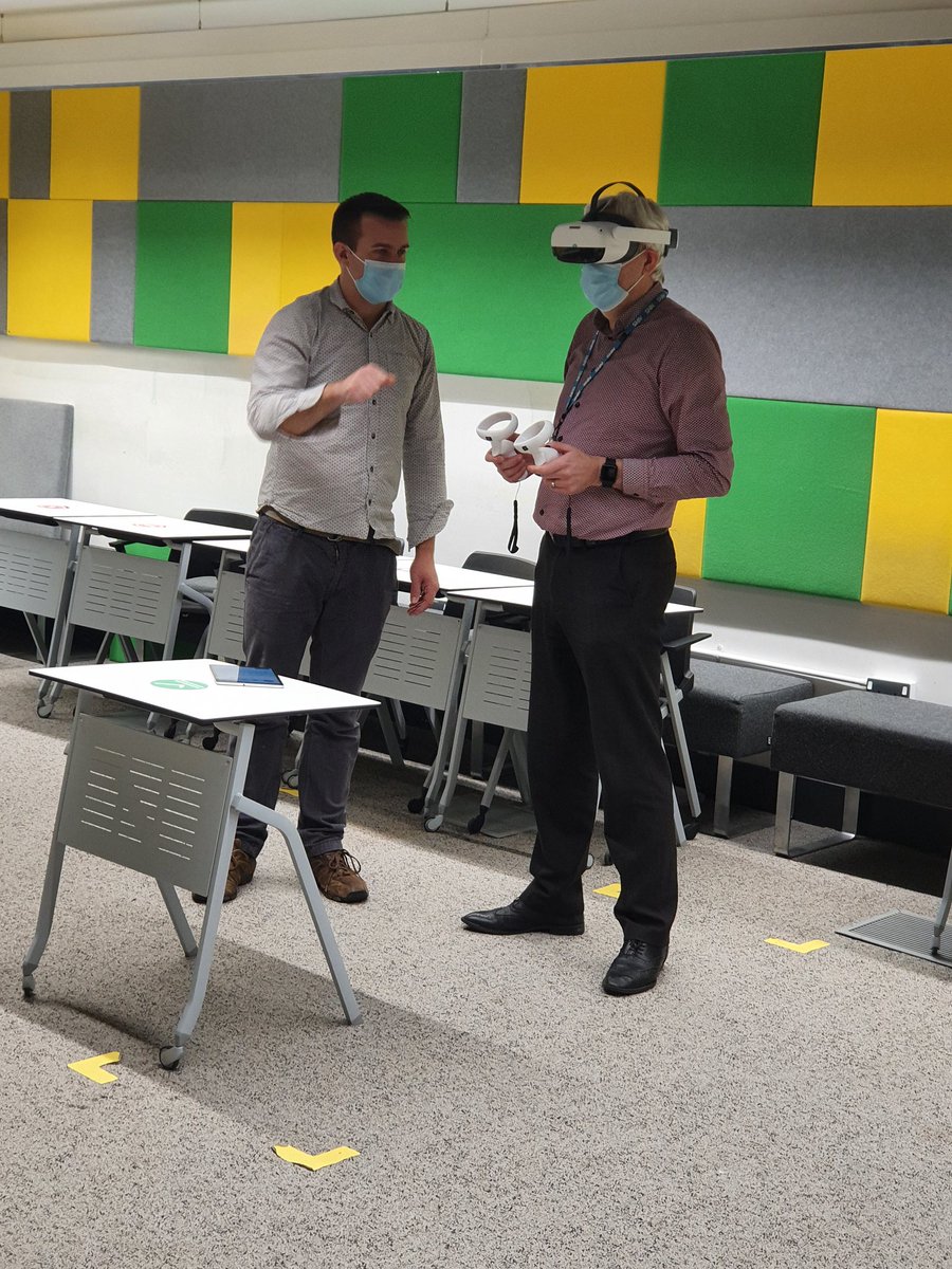CCRChallenge's tweet image. Great to be at the demo day  @CV_UHB trying out the #SimulationTraining products co-produced by clinicians with @RescapeVR &amp;amp; @NudgeReality during the 1st #ChallengeFund project 👏👏 

@PaulTwose
#ChallengeLedInnovation #collaboration