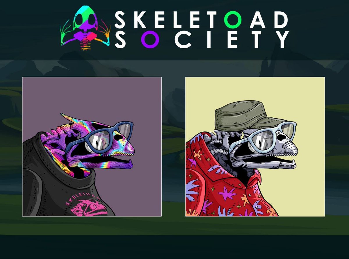 🎉#NFTGiveaway🎉

- 2 #NFT from SKELETOAD SOCIETY🐸

🚀》Follow <a href="/SkeleToad_Sc8y/">SkeleToad Society - NOW MINTING!</a> &amp; <a href="/ArtofMonztre/">Art of Monztre</a>
🚀》RT + ❤️+ Tag 3 Friends
🚀》Join Discord discord.gg/84tsJvNPBR

⏳Ends on 25 Feb ⏳
#NEARnft $NEAR