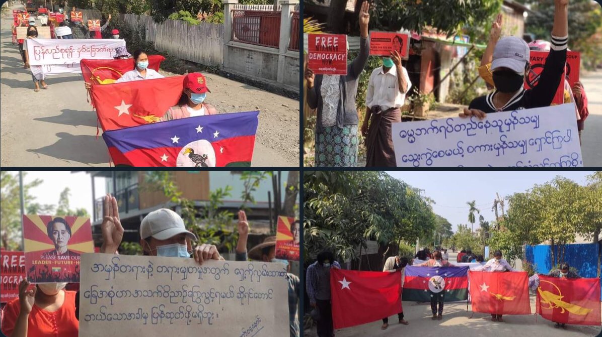 Pro-democracy residents of Kale marched once again and demonstrated a persistent protest to overthrow military regime today. 

#US_SanctionMOGE #2022Feb23Coup #WhatsHappeningInMyanmar