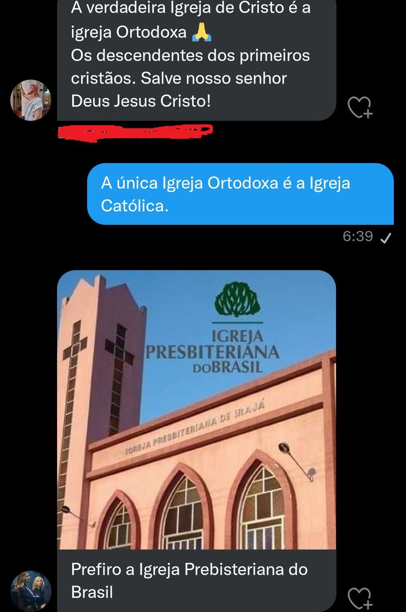 catolicorgulho's tweet photo. Nem católica, nem ortodoxa, a única Igreja fundada por Jesus Cristo foi a Igreja Presbiteriana do Brasil. https://t.co/MaBZm6ceRA