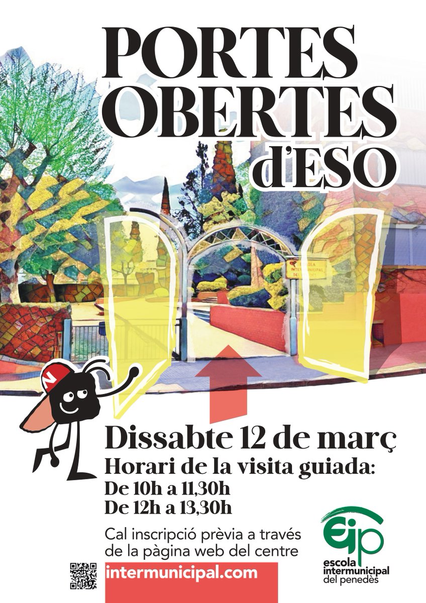 interpenedes's tweet photo. Jornada de Portes Obertes d'ESO al Centre (presencial) Dissabte 12 de març de 10:30h a 13:30h. Cal inscripció prèvia a la web del Centre o al següent enllaç: https://t.co/6xHpqa3ZqF Us hi esperem! #intermunicipal #santsadurni #penedes #portesobertes https://t.co/er9RXlb8Xu