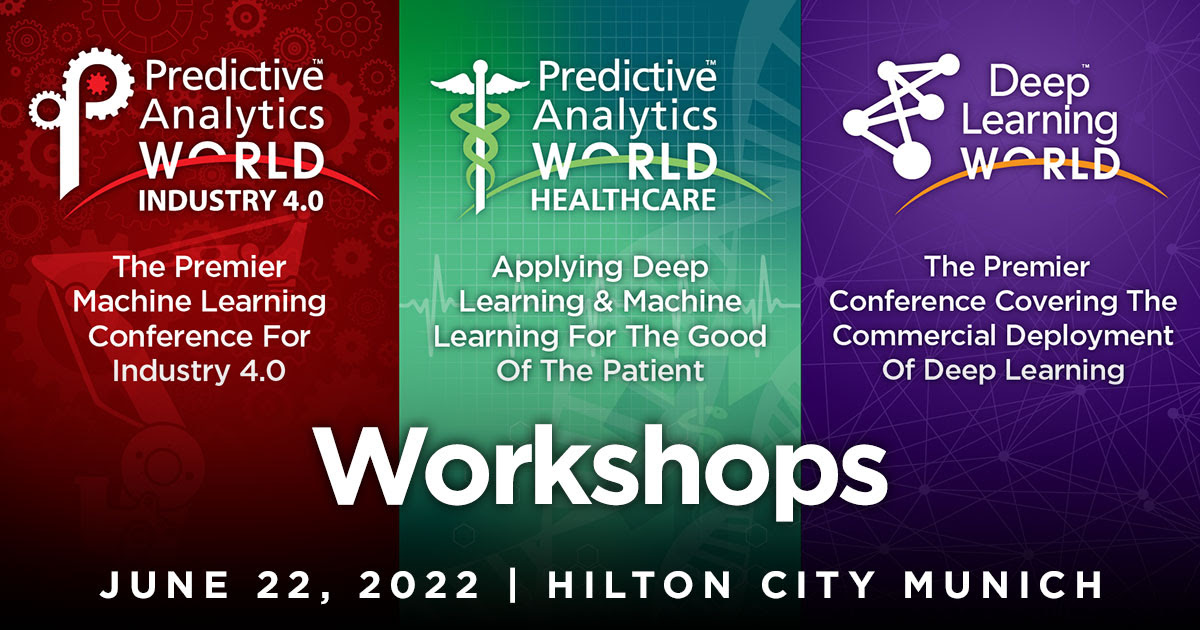 Add one of the two one-day workshops  to your conference pass to get the ultimate learnings, insights and knowledge out of your time at #PAWcon and #DLWcon in Munich! predictiveanalyticsworldindustry40.eu/workshops/

#MachineLearning #DeepLearning #PredictiveAnalytics #AI #DataScience