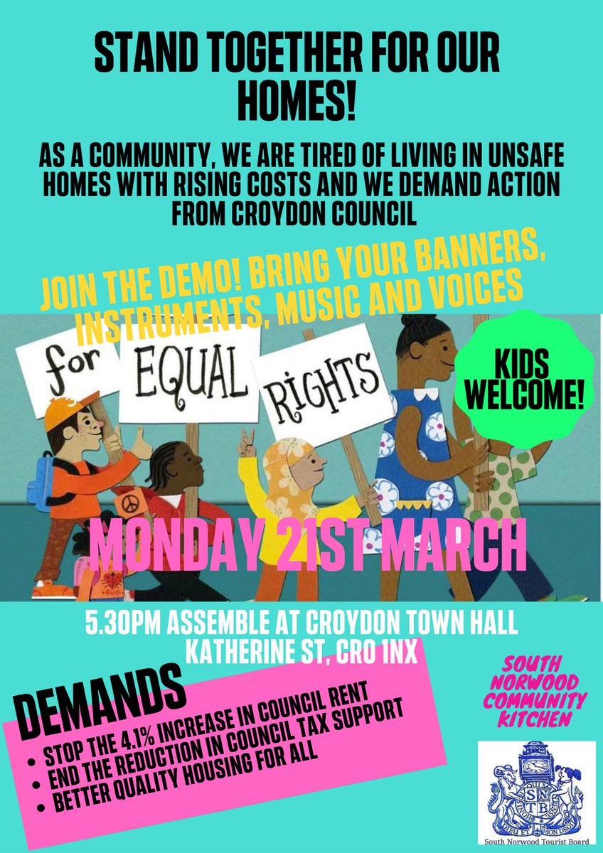 norwoodkitchen's tweet photo. KIDS WELCOME! Let’s stand up for our homes together on the 21st 💗#decenthomesforall https://t.co/pMOVZYmCzK
