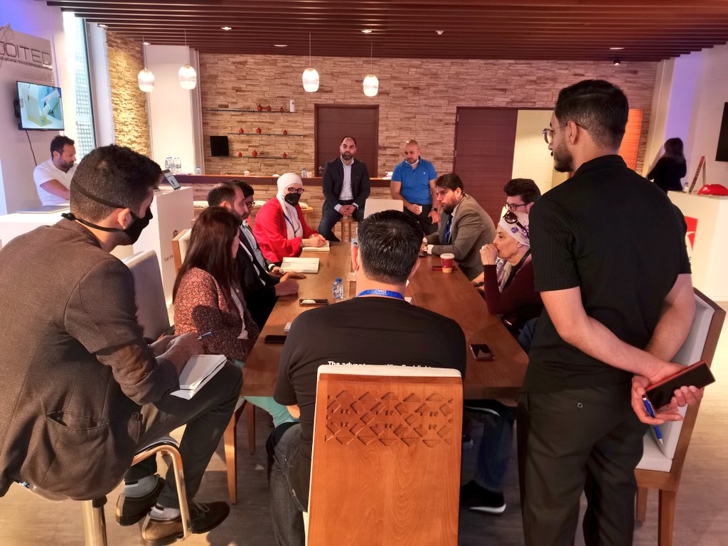 intajICTJO's tweet photo. From Mr. #YousefAbuLaban from #centralHub visit today to the #JordanPavilion where he met 18 Jordanian #Startups within #JOITED &amp; provided #Legal and #company_Structuring tips
#Jordan #Innovation #Expo2020 #Expo2020Dubai
@yousefabulaban https://t.co/ikT7XhVbGo