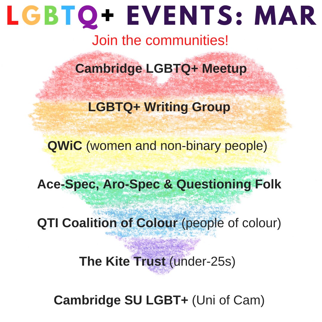 CambsLGBT's tweet photo. March's events calendar is here! Find all the links and details at https://t.co/JB1zbPyMMg. https://t.co/tCF5i0Cx9O