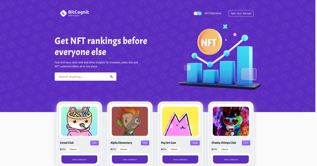 BitCognit's tweet image. You can now check your rarity and get rarity of new projects : rarity.bitcognit.com 🔥🔥

#looksrare #NFTs #rarible #Rarity #Sniper  #Ethereum #NFTdrop #NFTCollection