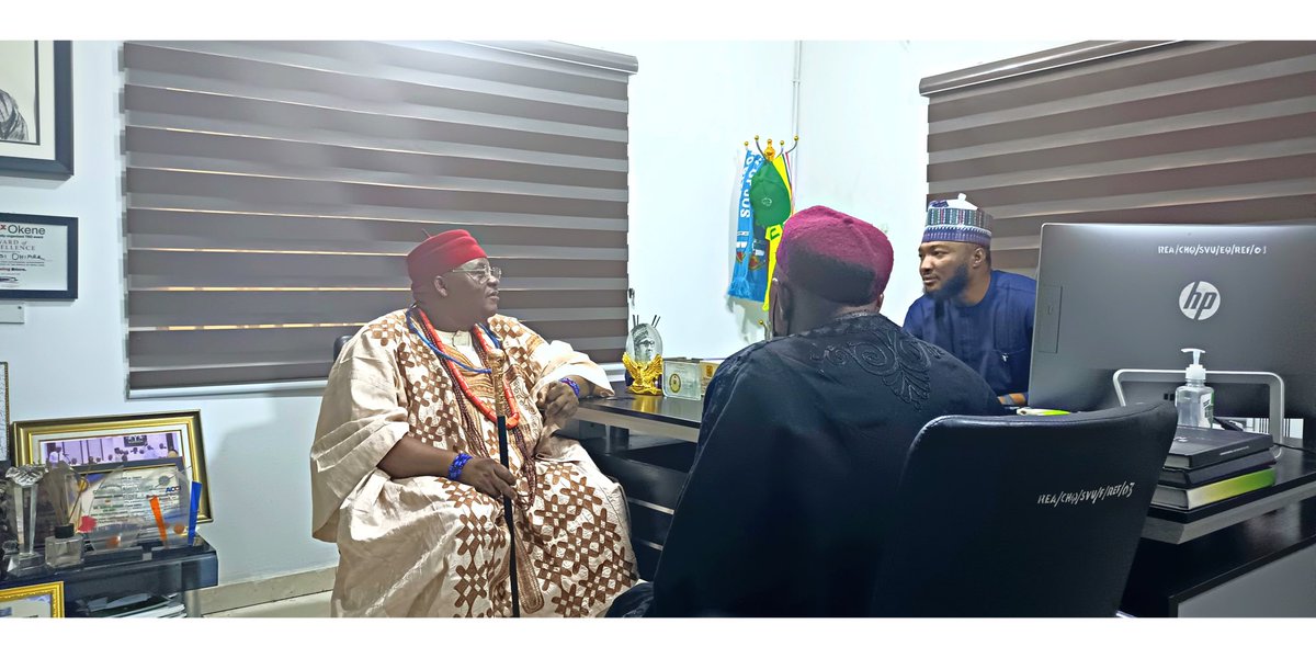 Sohiare's tweet photo. Yesterday, I had the pleasure of hosting HRH Chief Simeon Ujah, the Ejeh Olamaboro of Igala Kingdom, Kogi State, who was accompanied by Chief Momoh Mohammed, the Okakwu Ejeh, Olamaboro. https://t.co/OH4AK4CHql