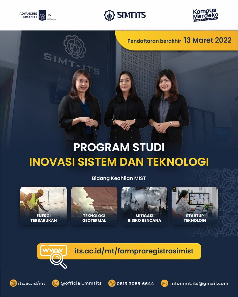 its_campus's tweet photo. Segera mendaftar dan peroleh LoA
#ITSCampus #ITSSurabaya #pendaftarans2 #kuliahonline #kuliahs2 #infokampus #pejuangkampus #beranimasukits #simtits https://t.co/u5aAt6WtP8