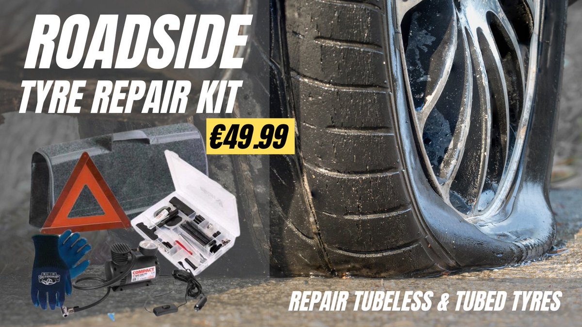 NEW: Tubeless &amp; Tubed Tyre Repair Kit. Available here --&gt; shorturl.at/fgivF  #puncture #flattyre