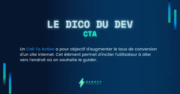 Qu'est-ce qu'un CTA ? 🌐
#dicodudev #cta #pagedevente #siteweb #siteecoconcu #ecoconception #genosy #agenceweb #genosygreenstack
