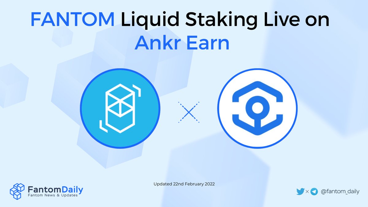 TONDailyTK's tweet photo. Dear #Fantomians ,🥳

$FANTOM Liquid Staking Live on @ankr Earn now 🚀
🎉This enabled investors to connect their staked assets to DeFi and create an opportunity to earn several extra layers of rewards🚀
💹 Read more Benefits of #Fantom Liquid Staking in threads below🔥

#FTM https://t.co/ipsdjlUSUO