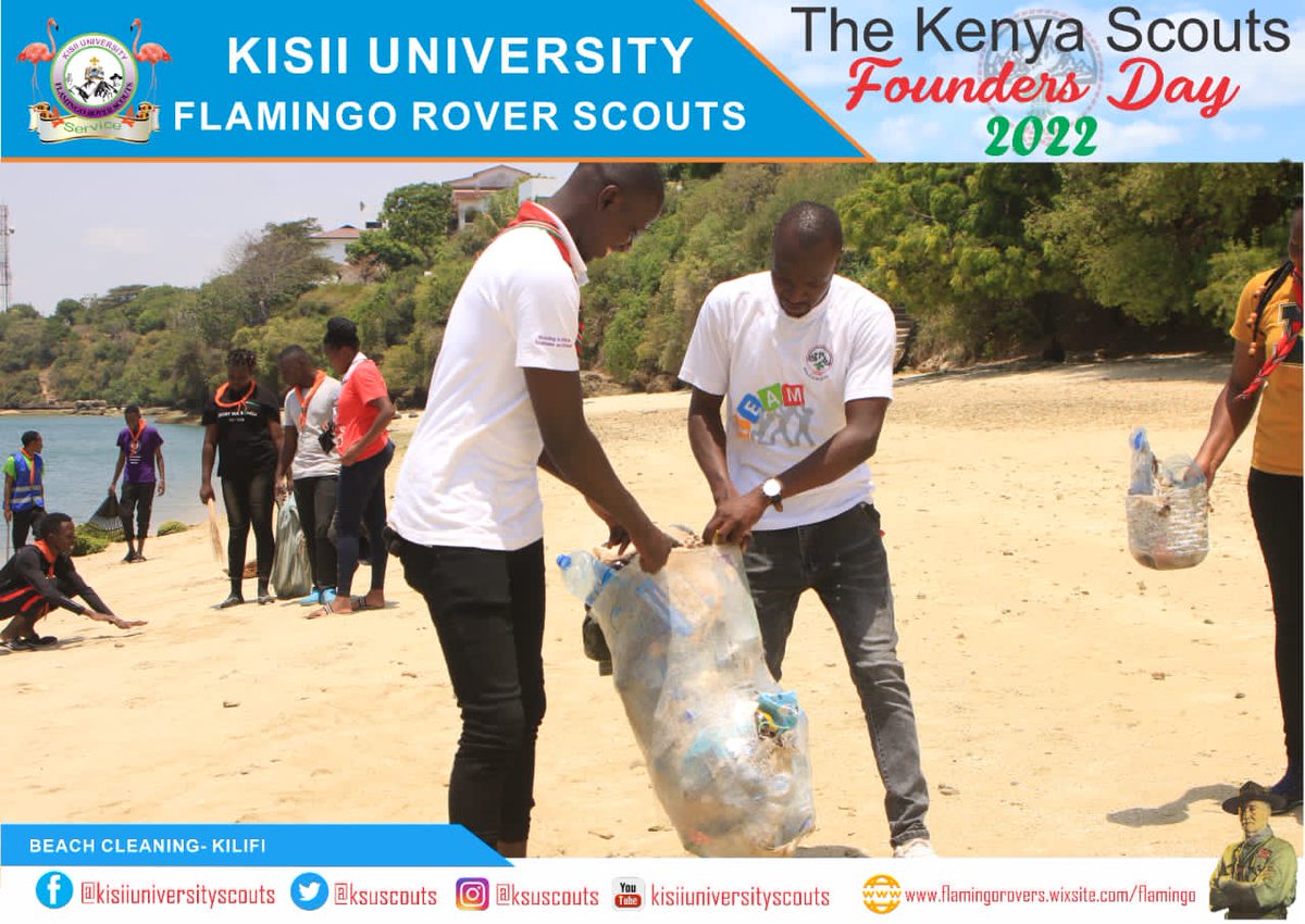 ndegengere_d's tweet photo. Million tons of #plastics used end up in #Oceans This endangers 💀marine life🐠 as well as human life. @ksuscouts collecting plastic litters along the coast line of Indian Ocean🌊 in Kilifi🏝️, Kenya. #PlasticTideTurners #foundersday @worldscouting @KenyaScouts @ScoutingAfrica https://t.co/7NvfQqXNRD