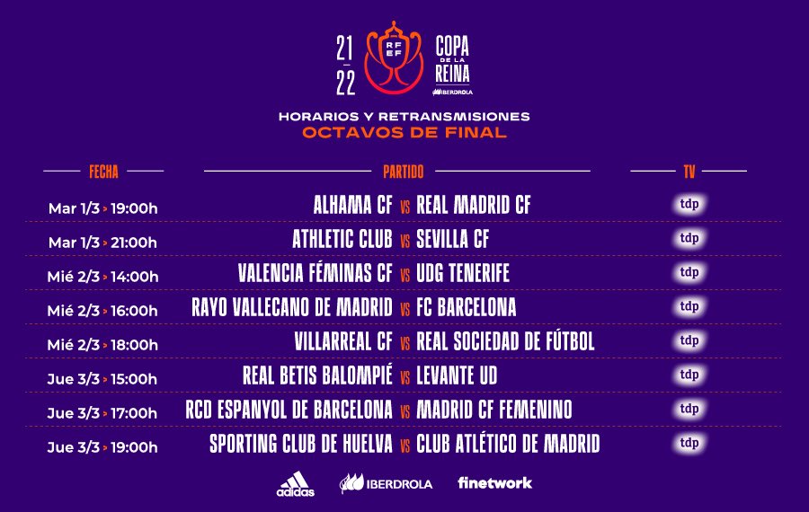 📺Carrusel de fútbol femenino en Teledeporte. La Copa de la Reina podrá verse íntegra.

¿La vemos juntos? 🍿