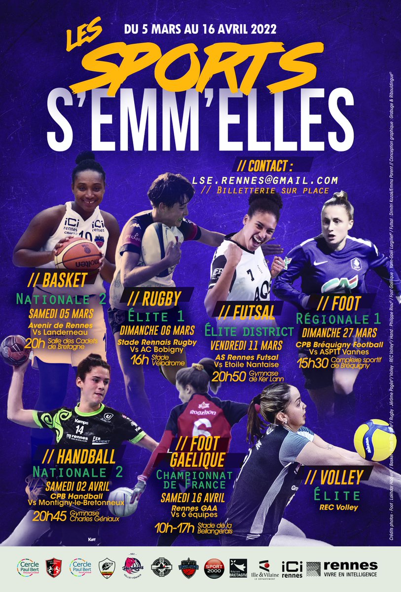 Les sports s'emmêlent, c'est parti pour une 5ème année ! Un mois au rythme du sport féminin rennais ! Nous sommes fières de participer cette année encore avec l'ensemble des autres clubs...N'hésitez pas à venir nous voir ❤️🖤💪 #rennes #lse2022 #sportfeminin #gaa #gaelicfootball