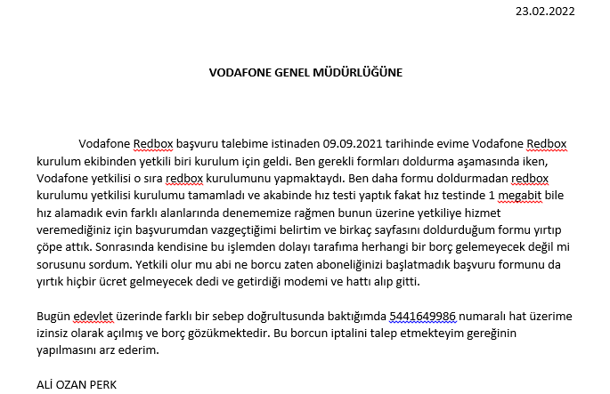 aliozanprk's tweet photo. @VodafoneTR @VodafoneDestek 
Adımına yasal iznim olmadan açılan hat ve üzerine gelen borç detayları görsellerde bulabilirsiniz. Gereğinin yapılmasını arz ederim. https://t.co/beePM2NXWe