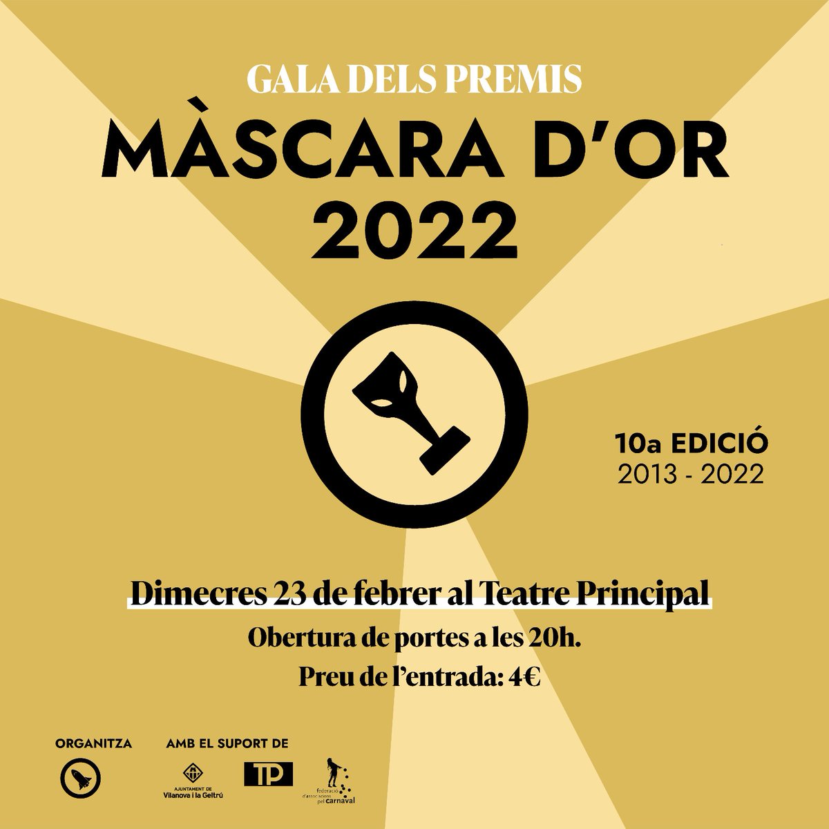 🔥🔥 HA ARRIBAT EL DIA 🔥🔥

👉 A partir de les 20h us esperem a @elprincipalvilanova per gaudir dels vídeos que han preparat les entitats! A les 19.30h obrirem la barra per fer el primer brindis carnavaler! 

🎟 Últimes entrades: entrapol.is/CZxxH

<a href="/apollovng/">Apol·lo</a>